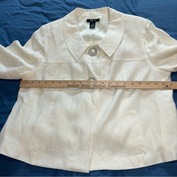 Women’s 100% Linen‎ blazer jacket Sz14 career wear closet staple - Picture 9 of 12